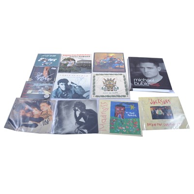 Lot 77 - Pop Memorabilia: collection of 45s single vinyl,  signed, and other pop memorabilia