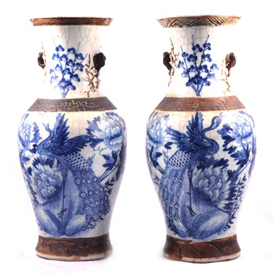 Lot 200 - Large pair of Chinese blue and white vases