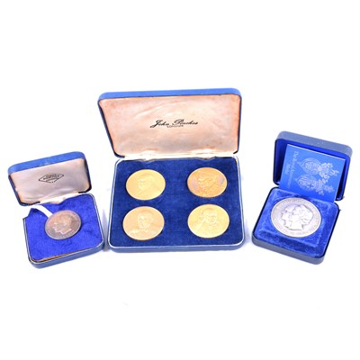 Lot 234A - John Pinches set of four Churchill Medals, 24ct gold on Sterling Silver